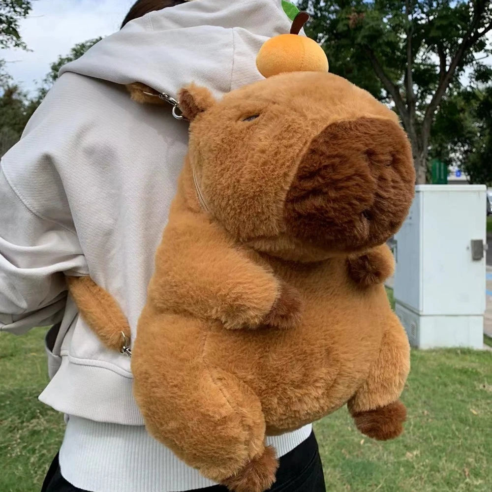 Capybara Plush Backpack Kawaii Fashion Plushie Doll Fur Bag Children's Bag Shoulder Bag Mini Knapsack Bags Gifts For Girlfriend