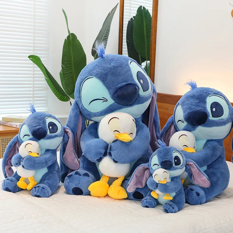 45CM Disney Plush Doll Stitch Lilo Doll Cute Duck Stitch Plush Stuffed Toy Christmas Children's Birthday Gift Kawaii Decoration