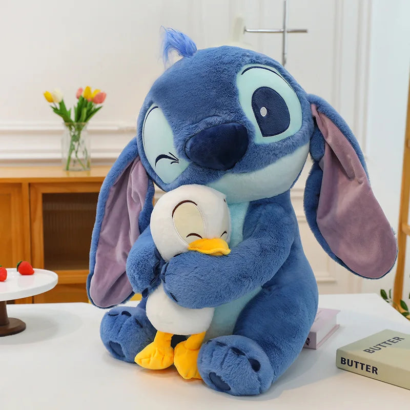 45CM Disney Plush Doll Stitch Lilo Doll Cute Duck Stitch Plush Stuffed Toy Christmas Children's Birthday Gift Kawaii Decoration